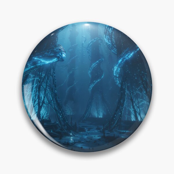Item preview, Abyssal Neon Roots - Bioluminescent Cyber Forest designed and sold by KYOFRAME.