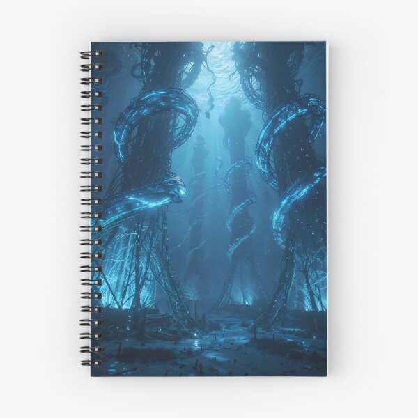 Item preview, Abyssal Neon Roots - Bioluminescent Cyber Forest designed and sold by KYOFRAME.