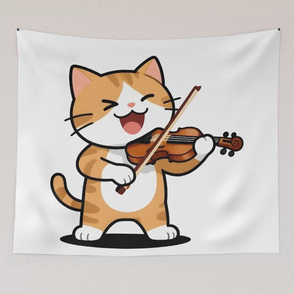 Item preview, cat violin designed and sold by Uglyandcute.