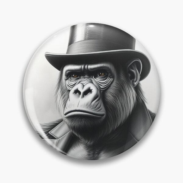 Item preview, Classy Gorilla in Top Hat - Victorian Gentleman Ape Art designed and sold by EllDAV777.