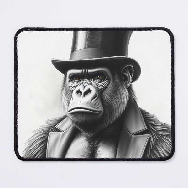 Item preview, Classy Gorilla in Top Hat - Victorian Gentleman Ape Art designed and sold by EllDAV777.