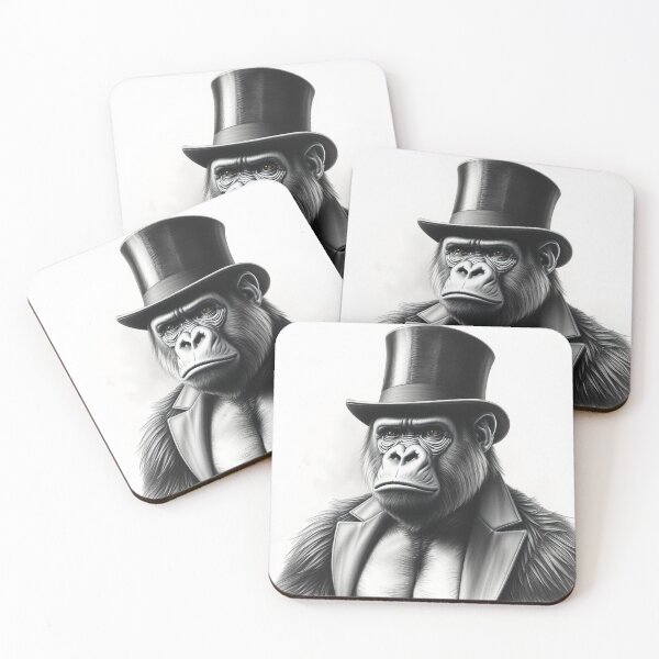 Item preview, Classy Gorilla in Top Hat - Victorian Gentleman Ape Art designed and sold by EllDAV777.