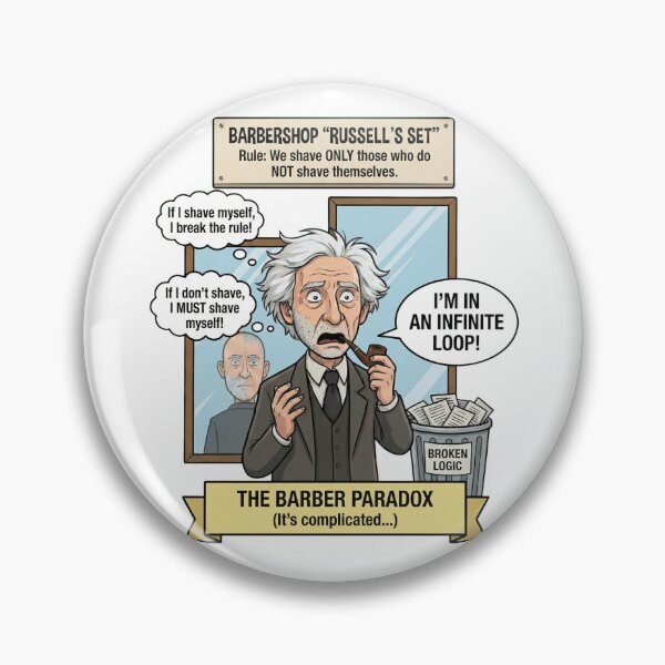 Item preview, The Barber Paradox: I'm in an Infinite Loop! - Russell's Paradox Comic designed and sold by TheEmptySet.
