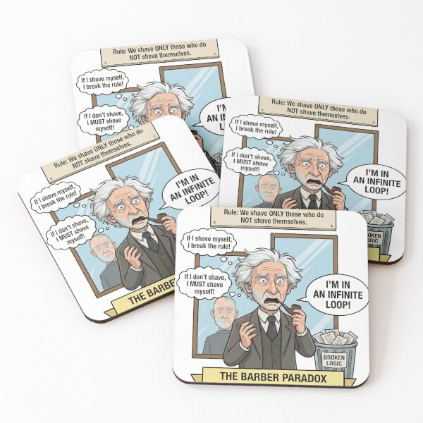 Item preview, The Barber Paradox: I'm in an Infinite Loop! - Russell's Paradox Comic designed and sold by TheEmptySet.