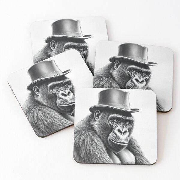Item preview, Gentleman Gorilla in Top Hat - Realistic Primate Portrait designed and sold by EllDAV777.