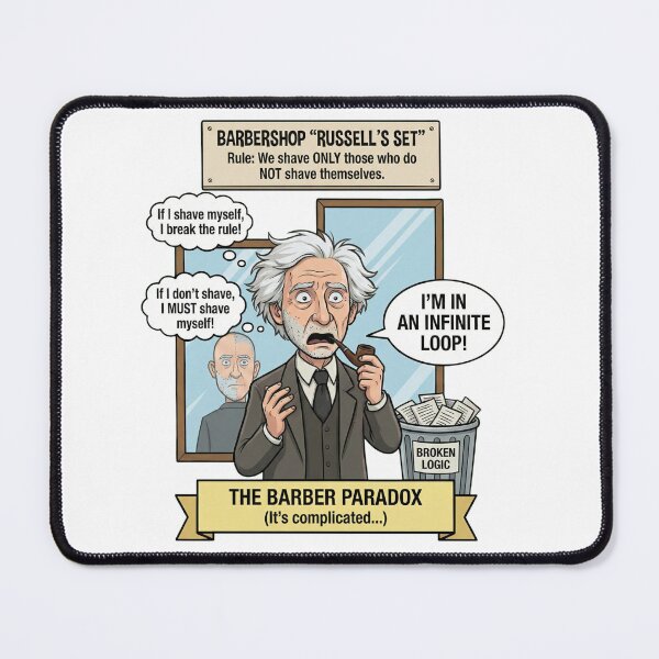 Item preview, The Barber Paradox: I'm in an Infinite Loop! - Russell's Paradox Comic designed and sold by TheEmptySet.
