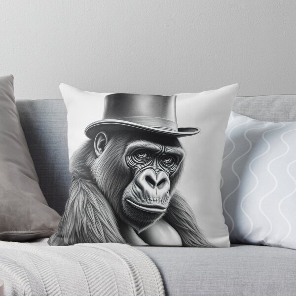 Item preview, Gentleman Gorilla in Top Hat - Realistic Primate Portrait designed and sold by EllDAV777.