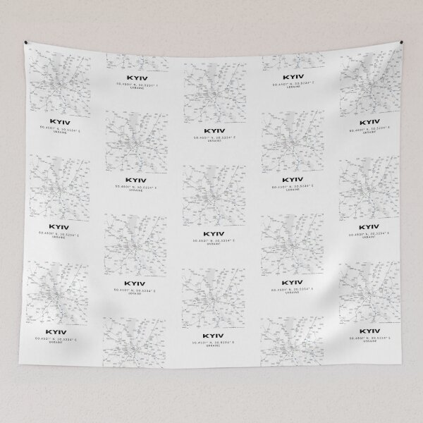Item preview, Kyiv Ukraine Map Print | Coordinates Minimalist City Wall Art designed and sold by RM-Journey.