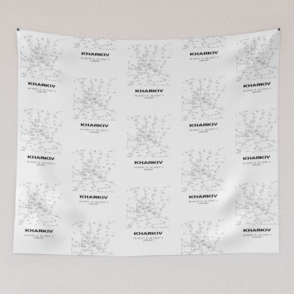 Item preview, Kharkiv Ukraine Map Print | Coordinates Minimalist City Wall Art designed and sold by RM-Journey.