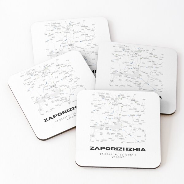 Item preview, Zaporizhzhia Ukraine Map Print | Coordinates Minimalist Wall Art designed and sold by RM-Journey.