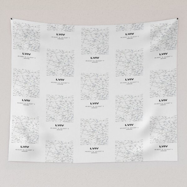 Item preview, Lviv Ukraine Map Print | Coordinates Minimalist City Wall Art designed and sold by RM-Journey.