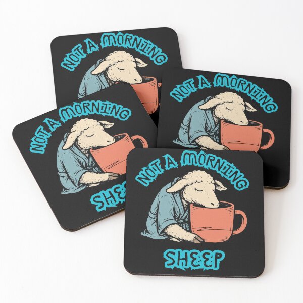 Item preview, Not a Morning Sheep – Funny Coffee Lover Frog Illustration designed and sold by ChameraDesign.