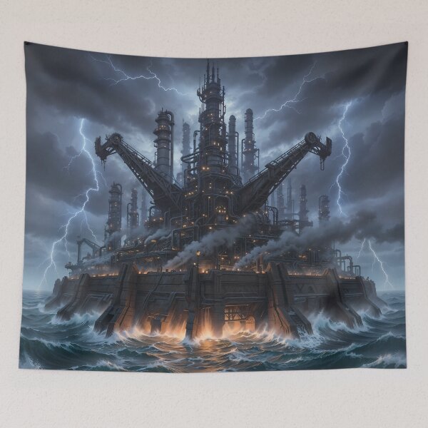 Item preview, Stormborn Industrial Fortress - Dieselpunk Ocean Rig designed and sold by KYOFRAME.