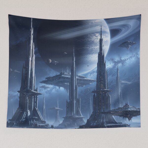 Item preview, Echoes of a Celestial Empire: Futuristic Gothic Spire City designed and sold by KYOFRAME.