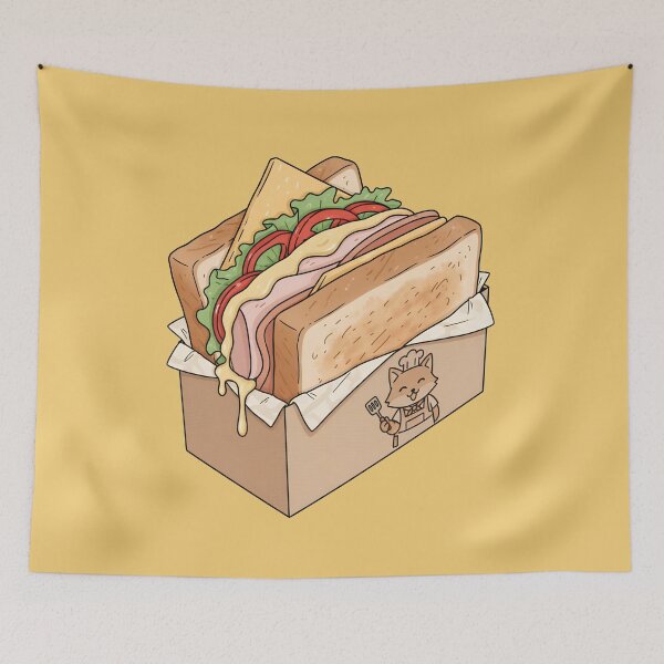 Item preview, Kawaii Ham and Cheese Sandwich - Japanese Street Food Box - Chef Fox Aesthetic designed and sold by cozy corner co. .