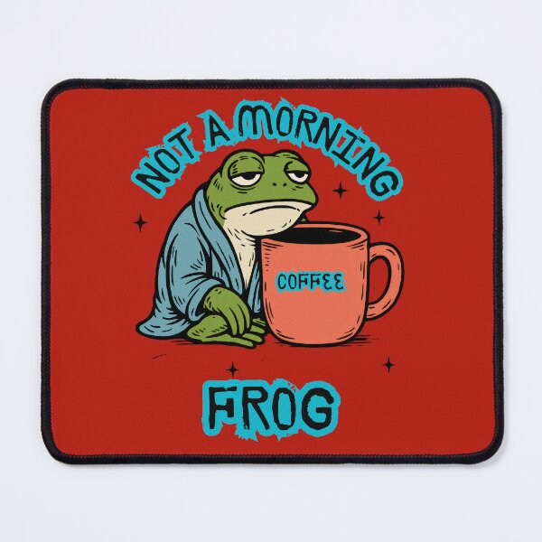 Item preview, Not a Morning Frog – Funny Coffee Lover Frog Illustration designed and sold by ChameraDesign.