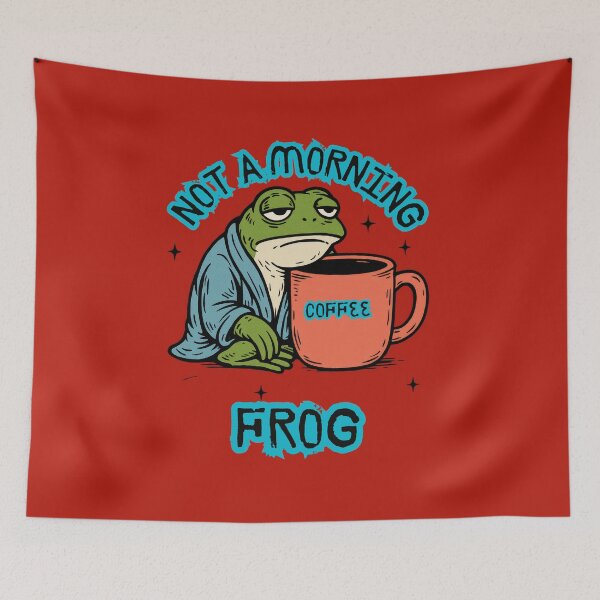 Item preview, Not a Morning Frog – Funny Coffee Lover Frog Illustration designed and sold by ChameraDesign.
