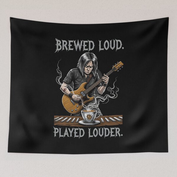 Item preview, coffee and metal music BREWED LOUD. PLAYED LOUDER designed and sold by Uglyandcute.