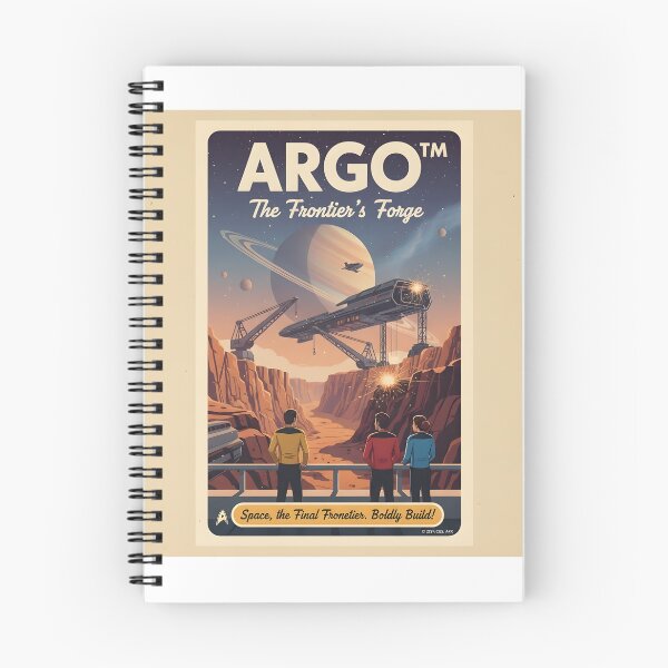 Item preview, ARGO Star Trek Inspired Poster - The Frontier’s Forge Retro Space Travel Art - Sci-Fi Construction Industrial Vintage Design Print designed and sold by apixelwall.