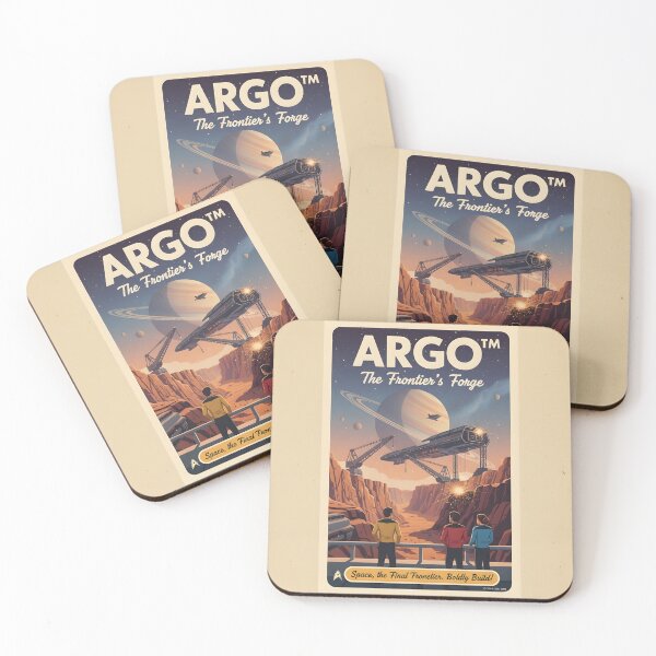Item preview, ARGO Star Trek Inspired Poster - The Frontier’s Forge Retro Space Travel Art - Sci-Fi Construction Industrial Vintage Design Print designed and sold by apixelwall.