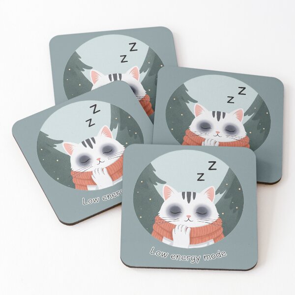 Item preview, Low energy mode Cat – Cute Burnout designed and sold by sillyweas.