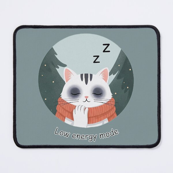 Item preview, Low energy mode Cat – Cute Burnout designed and sold by sillyweas.