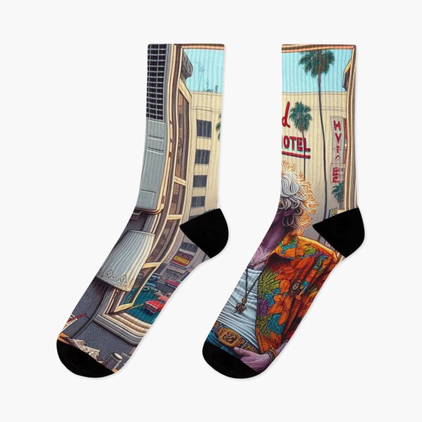 Item preview, Hollywood Hawaiian Hotel – Los Angeles Noir Songwriter Illustration designed and sold by DiamondSkyShirt.