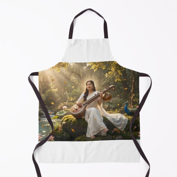 Item preview, Devi Saraswati: Divine Melody in the Enchanted Forest - Spiritual Wall Art designed and sold by sugato123.
