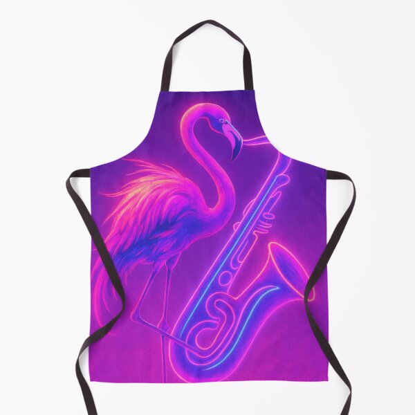 Item preview, Neon Flamingo Sax Solo – Vaporwave Synthwave Tile designed and sold by LuxuryApparels.