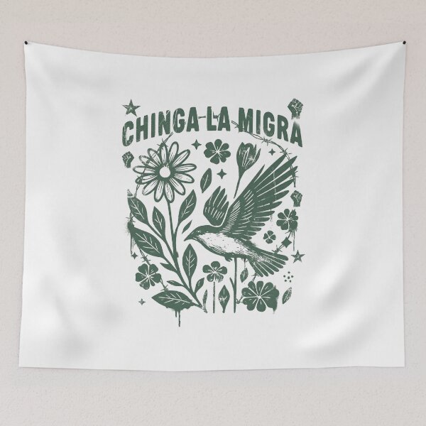 Item preview, Chinga La Migra Shirt - Immigrant Rights Protest Tee - Resist ICE Snake & Floral Social Justice Graphic - Latino Pride Apparel designed and sold by AdyKurniawan.