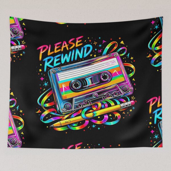 Item preview, Please Rewind Mix Tape - in Black designed and sold by Wondergirl Wanderings.