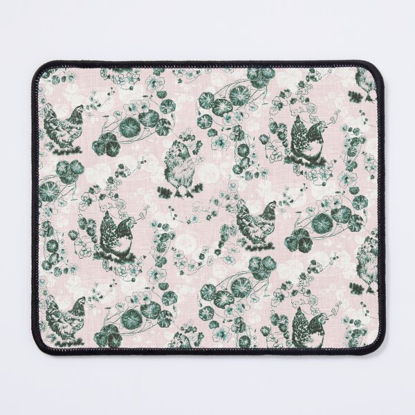 Item preview, Pink & Green Chicken Chinoiserie on Vintage Feed Sack designed and sold by LoveAlways-AEP.