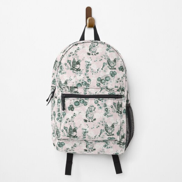 Item preview, Pink & Green Chicken Chinoiserie on Vintage Feed Sack designed and sold by LoveAlways-AEP.