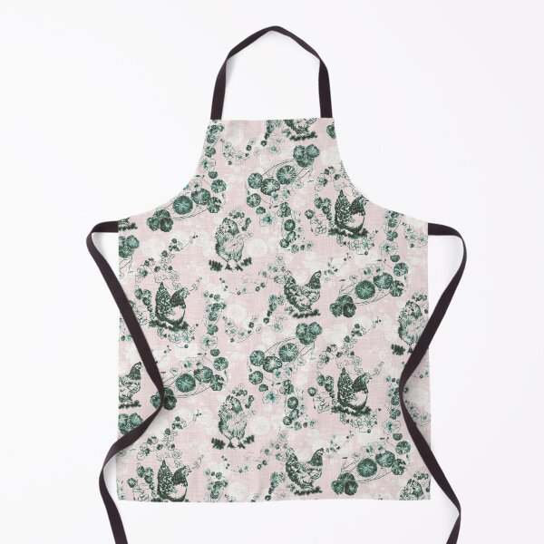 Item preview, Pink & Green Chicken Chinoiserie on Vintage Feed Sack designed and sold by LoveAlways-AEP.