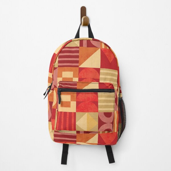 Item preview, Mid-century Geometric Shapes Pattern – Fire colorblock designed and sold by Brianaidesigns.