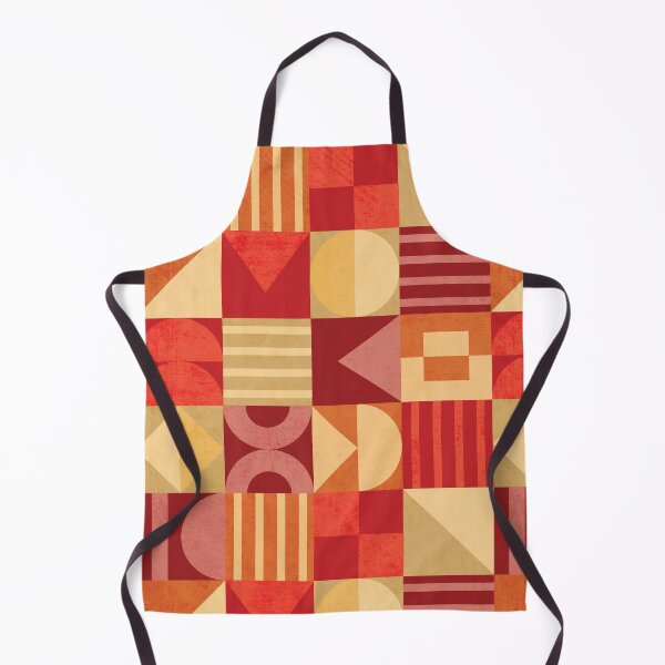 Item preview, Mid-century Geometric Shapes Pattern – Fire colorblock designed and sold by Brianaidesigns.