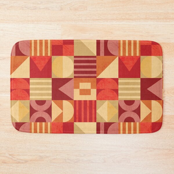 Item preview, Mid-century Geometric Shapes Pattern – Fire colorblock designed and sold by Brianaidesigns.