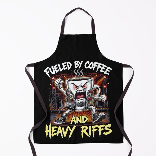 Item preview, coffee and metal music FUELED BY COFFEE AND HEAVY RIFFS designed and sold by Uglyandcute.