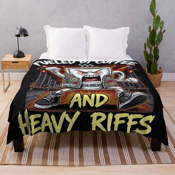 Item preview, coffee and metal music FUELED BY COFFEE AND HEAVY RIFFS designed and sold by Uglyandcute.