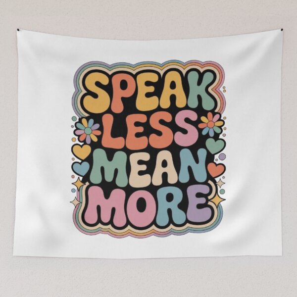 Item preview, Speak Less Mean More Retro Typography Design designed and sold by NewUSShop.
