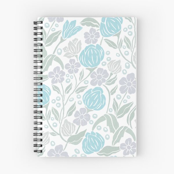 Aperçu de l'œuvre Motif floral répété bleu et vert sauge créée et vendue par LKL-Designs.