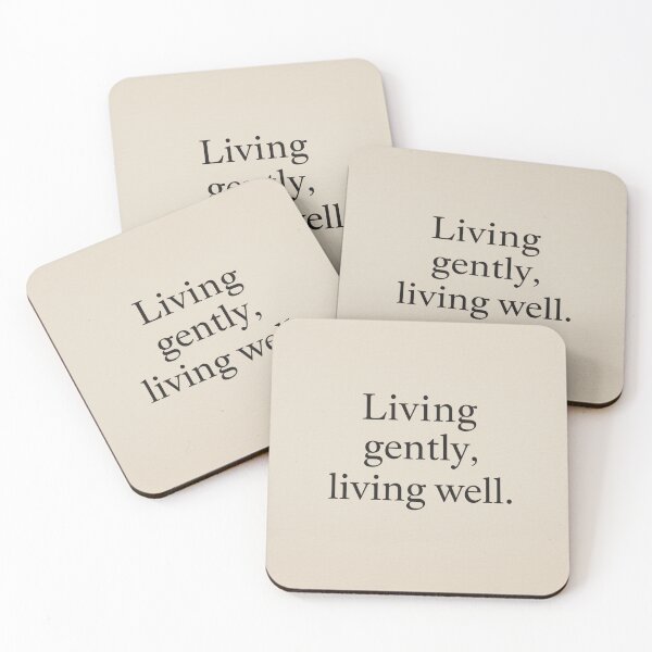 Item preview, Living Gently Living Well – Calm Living Minimal Quote designed and sold by Irene Catchmind.
