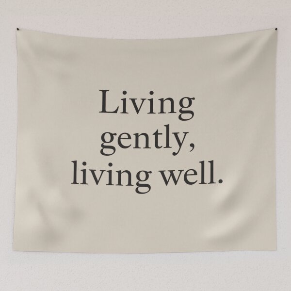 Item preview, Living Gently Living Well – Calm Living Minimal Quote designed and sold by Irene Catchmind.