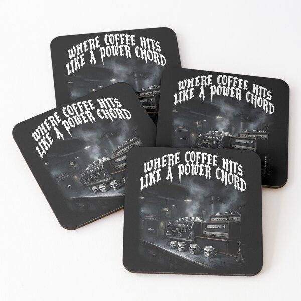 Item preview, coffee and metal music WHERE COFFEE HITS LIKE A POWER CHORD designed and sold by Uglyandcute.