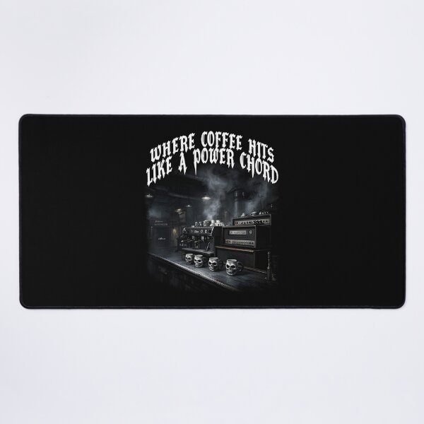 Item preview, coffee and metal music WHERE COFFEE HITS LIKE A POWER CHORD designed and sold by Uglyandcute.