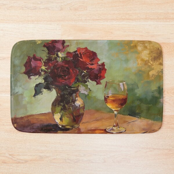 Item preview, Red Rose Bouquet Wine Art Print - Kitchen Dining Room Wall Decor Gift designed and sold by Gemma A  Summers.