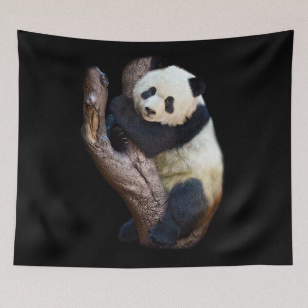 Item preview, Hyper-Realistic Panda Climbing Tree – Gentle Wildlife Art designed and sold by Massimo Righi.