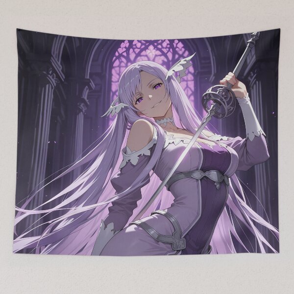 Item preview, Quinella Sword Art Online Anime Fantasy Magic Cathedral Night Purple Anime Girl designed and sold by riadjamai.