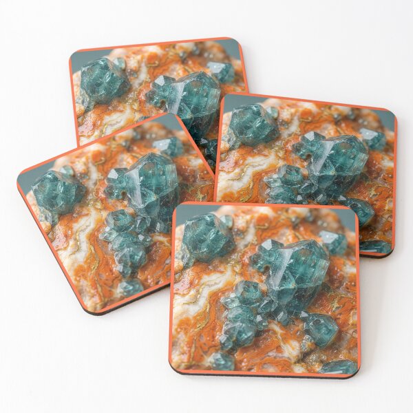 Item preview, Blue Green Tourmaline Crystals in Marble designed and sold by Tridentulus.