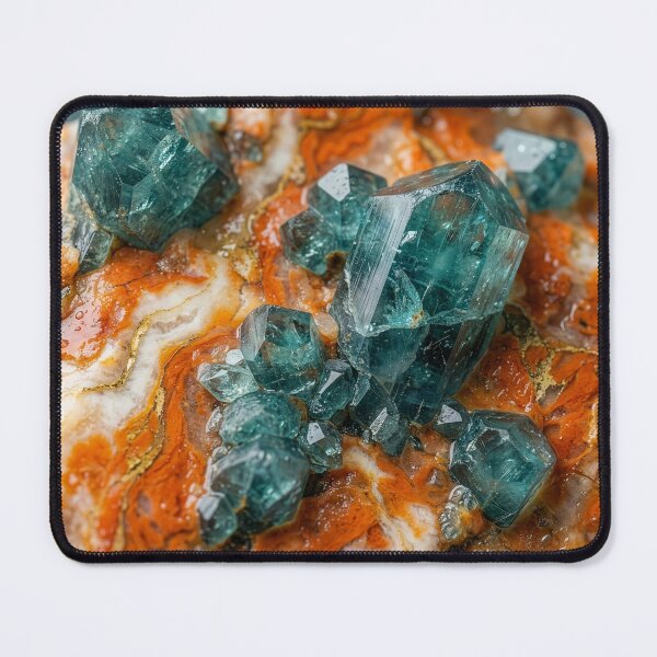 Item preview, Blue Green Tourmaline Crystals in Marble designed and sold by Tridentulus.